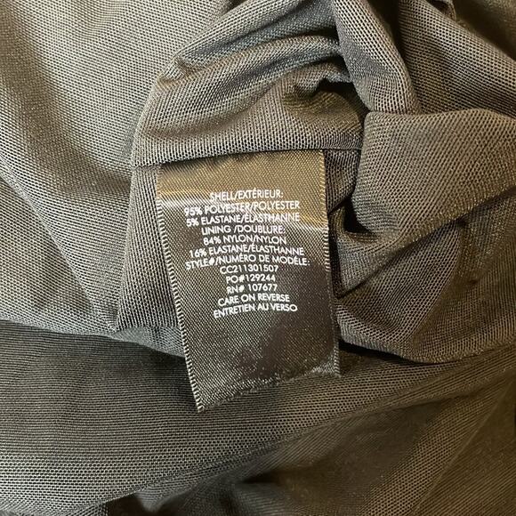 Alice + Olivia Katherina Long Sleeve Ruched Fringe Black Midi Dress Size 0 - Picture 10 of 10